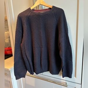 Ted Baker London Navy Blue Crew Neck Waffle Weave Sweater, Men’s 7